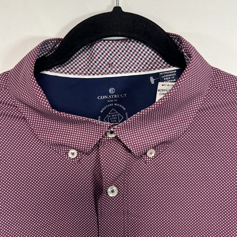Con.struct Slim Fit Wrinkle Free Flip Cuff Button Up Men’s XL - Picture 2 of 8